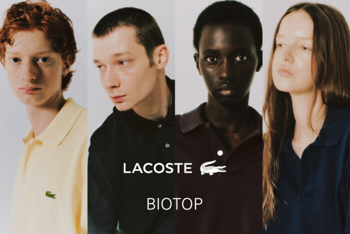 Biotope has released its first exclusive collaboration with Lacoste. The relaxed fit and subtle distressed finish are perfect for the current trend.