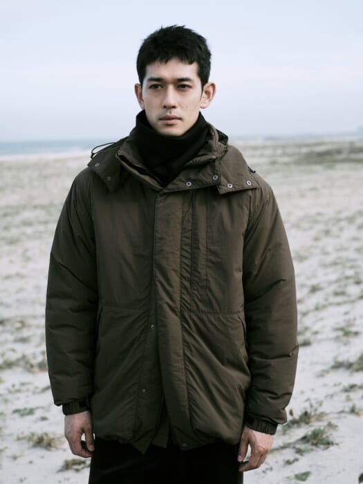 A potential everyday companion. Mizuno and Margaret Howell have released a collaborative down-filled coat.