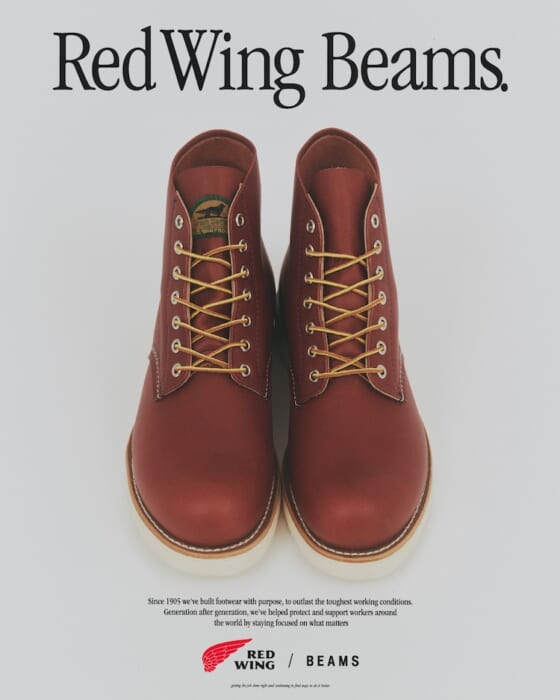 [BEAMS’ 50th Anniversary: 15 People, Products, and Stories] Vol. 1: A reissue of the half-circle dog tag that symbolizes our bond with Red Wing. An impressive lineup of 10 styles—including apparel—is now available!